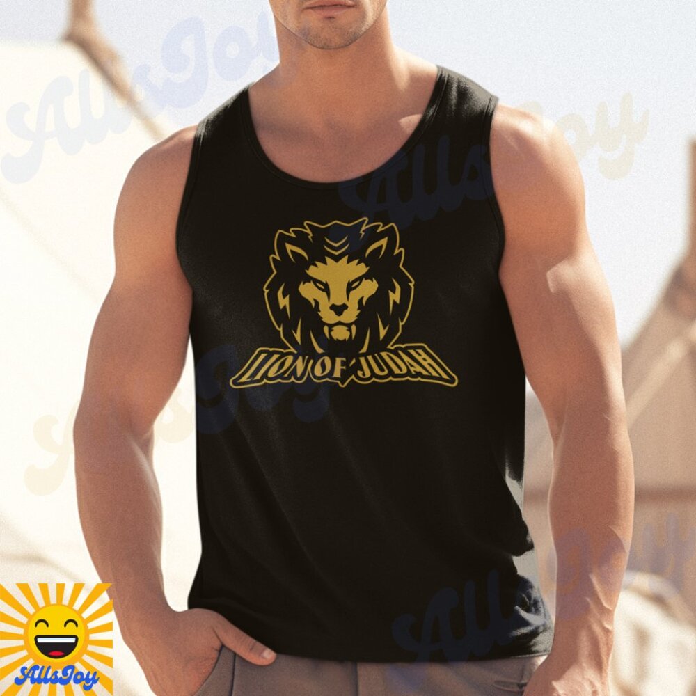 LION OF JUDAH Graphic Black Tank Top Shirt